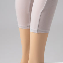 画像をギャラリービューアに読み込む, レディース ボトムス ひざサポート 7分丈 綿素材使用 ストレッチ生地 伸縮性 パワーネット ヨガ ウォーキング 立ち仕事 らくらく レギンス M L LL パープル ベージュ グレー M~LL (在庫限り)