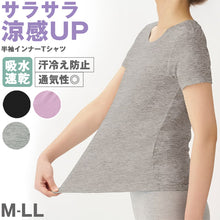 画像をギャラリービューアに読み込む, レディース Tシャツ 丸首 クルーネック インナー 夏 吸水速乾 ムレない ストレッチ 伸縮性 汗冷え防止 サラサラ 下着 肌着 サラッとした着心地 遮熱 アウトドア スポーツウェア 汗で蒸れにくい 白 黒 グレー ピンク M L LL
