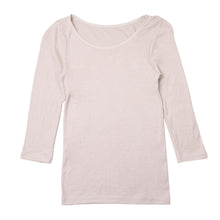 画像をギャラリービューアに読み込む, あったかインナー 7分袖 肌側綿100% 微起毛 レディース 肌着 暖かい モダール M L LL 下着 インナー 女性 婦人 防寒 冷えとり 秋 冬 アンダーウェア 無地 シンプル 寒さ対策 なめらか