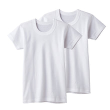 画像をギャラリービューアに読み込む, グンゼ 子供 肌着 男の子 半袖 綿100% 2枚組 100cm~170cm 下着 綿 キッズ インナー 小学生 シャツ 丸首 白 黒 無地 男子 男児