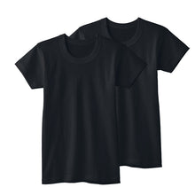 画像をギャラリービューアに読み込む, グンゼ 子供 肌着 男の子 半袖 綿100% 2枚組 100cm~170cm 下着 綿 キッズ インナー 小学生 シャツ 丸首 白 黒 無地 男子 男児