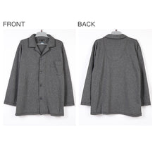 画像をギャラリービューアに読み込む, メンズ パジャマ 長袖 上下セット 秋 冬 ルームウェア 保温 襟付き 前開き 部屋着 M L LL 紳士 無地 セットアップ シンプル リラックスウェア 保温性 軽量 柔らか 快適 おしゃれ 父の日 プレゼント ギフト ダンボールニット