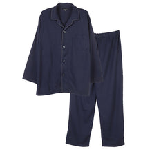 画像をギャラリービューアに読み込む, メンズ パジャマ 長袖 上下セット 秋 冬 ルームウェア 保温 襟付き 前開き 部屋着 M L LL 紳士 無地 セットアップ シンプル リラックスウェア 保温性 軽量 柔らか 快適 おしゃれ 父の日 プレゼント ギフト ダンボールニット