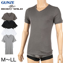 画像をギャラリービューアに読み込む, グンゼ BODY WILD Vネック リブ Tシャツ bodywild 綿100% M~LL (GUNZE ボディーワイルド メンズ 男性 下着 肌着 tシャツ インナー 半袖 M L LL) (在庫限り)