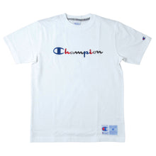 画像をギャラリービューアに読み込む, Champion 前身刺繍Tシャツ S~XL (チャンピオン 綿100% 半袖 クルーネック 丸首 ロゴ メンズ) (在庫限り)