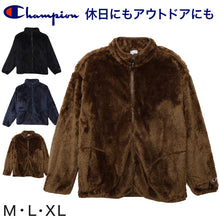 画像をギャラリービューアに読み込む, Champion チャンピオン フリースジャケット メンズ シェルパフリース ボアフリース フルジップ ジップアップ もこもこ 暖かい 保温 軽量 アウター ブルゾン スタンドカラー M~XL ポケット ロゴ刺繍 カジュアル 秋冬 防寒 普段着 部屋着 ルームウェ