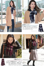 画像をギャラリービューアに読み込む, カシミヤ100% チェック柄マフラー レディース フリーサイズ (カシミア カシミヤ100% カシミア100% キャメル ブルー カシミヤマフラー プレゼント クリスマス ギフト 秋冬 かわいい) (在庫限り)