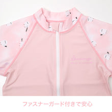 画像をギャラリービューアに読み込む, ラッシュガード キッズ シマエナガ 女の子 長袖 水着 ジュニア UVカット UPF50+ 紫外線カット ストレッチ ポリエステル混 かわいい 鳥柄 プール 海 水遊び 120cm~140cm 子供 日焼け対策 ピンク グリーン ブルー アイボリー