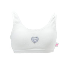 画像をギャラリービューアに読み込む, ジュニアブラ ファーストブラ ジュニア 綿100% ハーフトップ カップ付き インナー 140cm~165cm (女の子 女子 下着 白 子供 ブラジャー キッズ 子ども パッド付き 小学生 中学生) (在庫限り)