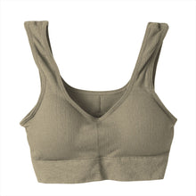 画像をギャラリービューアに読み込む, ノンワイヤー ブラジャー ワイヤレス リブ生地 ハーフトップ 無地 シンプル リラックス 締め付けない ストレッチ 伸縮性 伸びる ヨガ おうち 自宅 ゆったり らくらく 黒 グレー 茶 青 緑 M L LL 3L