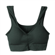 画像をギャラリービューアに読み込む, ノンワイヤー ブラジャー ワイヤレス リブ生地 ハーフトップ 無地 シンプル リラックス 締め付けない ストレッチ 伸縮性 伸びる ヨガ おうち 自宅 ゆったり らくらく 黒 グレー 茶 青 緑 M L LL 3L