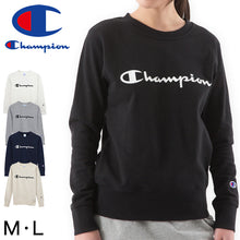 画像をギャラリービューアに読み込む, チャンピオン レディース トレーナー 長袖 スウェットシャツ M・L (Champion ブランド ロゴプリント 婦人 女性 トップス スウェット UV加工) (在庫限り)