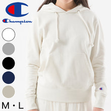 画像をギャラリービューアに読み込む, チャンピオン パーカー レディース スウェット プルオーバー 白 黒 ネイビー グレー ベージュ 裏毛 綿素材 スポーツ ルームウェア アウター トップス M・L (champion 紺色 コットン 部屋着 定番 M L) (在庫限り)