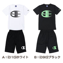 画像をギャラリービューアに読み込む, チャンピオン キッズ 半袖 ハーフパンツ 上下 セットアップ 男の子 女の子 110cm~160cm メッシュ 速乾 子供 tシャツ 半ズボン 部屋着 夏 ルームウェア スポーツ