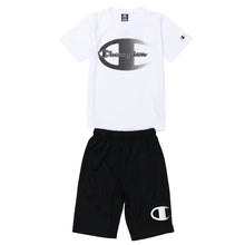画像をギャラリービューアに読み込む, チャンピオン キッズ 半袖 ハーフパンツ 上下 セットアップ 男の子 女の子 110cm~160cm メッシュ 速乾 子供 tシャツ 半ズボン 部屋着 夏 ルームウェア スポーツ (在庫限り)