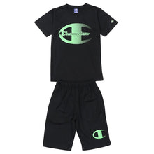 画像をギャラリービューアに読み込む, チャンピオン キッズ 半袖 ハーフパンツ 上下 セットアップ 男の子 女の子 110cm~160cm メッシュ 速乾 子供 tシャツ 半ズボン 部屋着 夏 ルームウェア スポーツ (在庫限り)