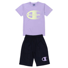 画像をギャラリービューアに読み込む, チャンピオン キッズ 半袖 ハーフパンツ 上下 セットアップ 男の子 女の子 110cm~160cm メッシュ 速乾 子供 tシャツ 半ズボン 部屋着 夏 ルームウェア スポーツ (在庫限り)