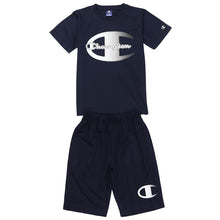 画像をギャラリービューアに読み込む, チャンピオン キッズ 半袖 ハーフパンツ 上下 セットアップ 男の子 女の子 110cm~160cm メッシュ 速乾 子供 tシャツ 半ズボン 部屋着 夏 ルームウェア スポーツ (在庫限り)