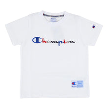 画像をギャラリービューアに読み込む, チャンピオン キッズ Tシャツ 100cm~140cm tシャツ 半袖 ロゴt 男の子 女の子 子供服 こども服 トップス 100 110 120