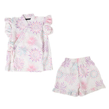 画像をギャラリービューアに読み込む, 甚平 女の子 キッズ フリル 子供 女児 甚兵衛 おしゃれ 接触冷感 セットアップ 涼しい じんべい 110 120 130 140 150 110cm~160cm 部屋着 夏 お祭り 子供服 かわいい (在庫限り)