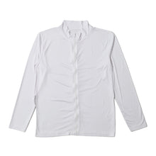 画像をギャラリービューアに読み込む, ラッシュガード メンズ 長袖 ジップアップ フルジップ 無地 M L XL 水着 スイムウェア ポリエステル混 ストレッチ 薄手 さらっと ソフトフィット ゆったり 羽織り 前開き スタンドカラー 海 プール ランニング ジョギング アウトドア 日差し対策