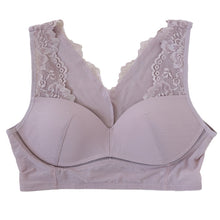 画像をギャラリービューアに読み込む, ブラジャー 補正 下着 レディース 女性 ストレッチ ノンワイヤー M L LL (補整 インナー ノンワイヤー 姿勢矯正 引き締め フルカップ レース メッシュ 花柄) (在庫限り)