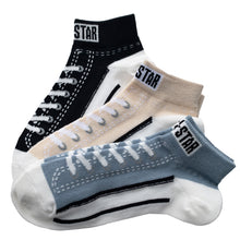 画像をギャラリービューアに読み込む, 福助 CONVERSE レディーススニーカー柄ソックス3足組 23-25cm (コンバース 靴下 アソート 3足組 スニーカー) (在庫限り)