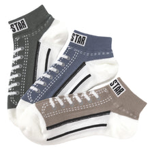 画像をギャラリービューアに読み込む, 福助 CONVERSE レディーススニーカー柄ソックス3足組 23-25cm (コンバース 靴下 アソート 3足組 スニーカー) (在庫限り)