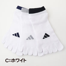 画像をギャラリービューアに読み込む, メンズ 靴下 5本指 ソックス くるぶし丈 紳士 adidas 消臭 3足組 24-26cm・26-28cm アディダス 五本指 スニーカー丈 土踏まず サポート スポーツ 短い ワンポイント 福助