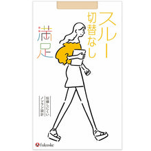 画像をギャラリービューアに読み込む, 福助 満足 ストッキング 切替なしスルー S-M~L-LL (フクスケ レディース パンスト トータルスルー) (在庫限り)