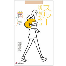 画像をギャラリービューアに読み込む, 福助 満足 ストッキング 切替なしスルー S-M~L-LL (フクスケ レディース パンスト トータルスルー) (在庫限り)