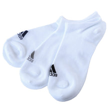画像をギャラリービューアに読み込む, 靴下 ソックス スニーカーソックス メンズ 3P 24-26/26-28/28-30cm (アディダス 男性 紳士 補強 短い くるぶし丈 セット 紺 黒 白 ワンポイント ロゴ 綿混)