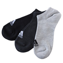 画像をギャラリービューアに読み込む, 靴下 ソックス スニーカーソックス メンズ 3P 24-26/26-28/28-30cm (アディダス 男性 紳士 補強 短い くるぶし丈 セット 紺 黒 白 ワンポイント ロゴ 綿混)
