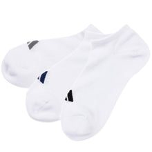 画像をギャラリービューアに読み込む, 靴下 ソックス スニーカーソックス メンズ 3P 24-26/26-28/28-30cm (アディダス 男性 紳士 補強 短い くるぶし丈 セット 紺 黒 白 ワンポイント ロゴ 綿混)