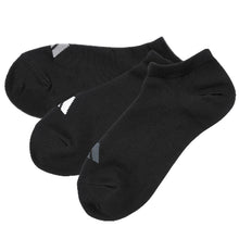 画像をギャラリービューアに読み込む, 靴下 ソックス スニーカーソックス メンズ 3P 24-26/26-28/28-30cm (アディダス 男性 紳士 補強 短い くるぶし丈 セット 紺 黒 白 ワンポイント ロゴ 綿混)