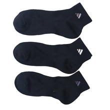 画像をギャラリービューアに読み込む, 靴下 ショート ソックス くるぶし丈 メンズ ソックス 3足組 24-26cm/26-28cm/28-30cm 中学生 高校生 黒 男性 紺 くつ下 ワンポイント 丈夫 消臭 補強