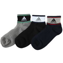画像をギャラリービューアに読み込む, adidas 靴下 子供 キッズ ショートソックス 甲メッシュ 男の子 くるぶし丈 3足組 19-21 21-23 23-25cm アディダス 子ども くつ下 ワンポイント 丈夫 スポーツ 杢 子供用