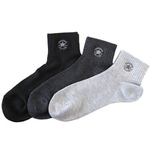 画像をギャラリービューアに読み込む, 靴下 ショートソックス メンズ 男子 コンバース くるぶし丈 3足組 25-27 27-29cm くつした スクール 男の子 ワンポイント 補強 綿混 白 黒 グレー