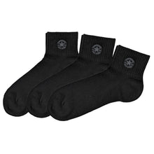 画像をギャラリービューアに読み込む, 靴下 ショートソックス メンズ 男子 コンバース くるぶし丈 3足組 25-27 27-29cm くつした スクール 男の子 ワンポイント 補強 綿混 白 黒 グレー