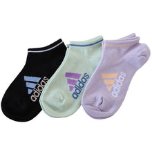 画像をギャラリービューアに読み込む, 靴下 スニーカー丈 ソックス レディース 女子 adidas 3足組 19-21cm・22-24cm アディダス くるぶし 女の子 短い 補強 消臭 ワンポイント 綿混 スクール
