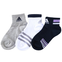 画像をギャラリービューアに読み込む, 靴下 レディース ショート ソックス 女子 くるぶし丈 3P adidas 19-21/22-24cm (アディダス 綿混 女 セット まとめ買い フクスケ 福助 補強 消臭 リブ編み )