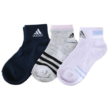 画像をギャラリービューアに読み込む, 靴下 レディース ショート ソックス 女子 くるぶし丈 3P adidas 19-21/22-24cm (アディダス 綿混 女 セット まとめ買い フクスケ 福助 補強 消臭 リブ編み )