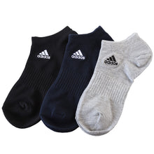 画像をギャラリービューアに読み込む, 靴下 スニーカーソックス レディース adidas 3足組 23-25cm くるぶし ソックス 女性 女の子 くつ下 ワンポイント 丈夫 スポーツソックス 夏 春 学校 スクール サポート