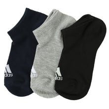 画像をギャラリービューアに読み込む, adidas アディダス レディース 靴下 3足組 スニーカーソックス ショートソックス 23-25cm くるぶし丈 綿混 つま先かかと補強 丈夫 ワンポイント ロゴ スポーツソックス スクールソックス 通学 学校 部活 運動 普段使い 洗い替え まとめ買い 女性