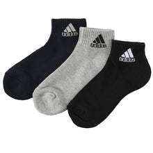 画像をギャラリービューアに読み込む, 靴下 アディダス レディース ショート丈 ソックス 底パイル 3足組 23-25cm adidas 女性 ジュニア ソックス スポーツ スクールソックス 女子 ワンポイント ロゴ 消臭 足底クッション