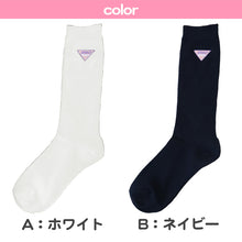 画像をギャラリービューアに読み込む, スクールソックス 女子 紺 白 クルー丈 ワンポイント 靴下 キッズ 女の子 小学生 19-24cm ジュニア 子ども 子供 綿混 シンプル かわいい 可愛い (在庫限り)