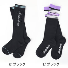 画像をギャラリービューアに読み込む, 靴下 子供 ハイソックス 女子 黒 紫 ワンポイント 19-21cm 22-24cm ソックス ジュニア 子ども 綿混 かわいい 小学生 ひざ下