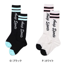 画像をギャラリービューアに読み込む, 靴下 子供 ハイソックス 女子 黒 紫 シロ ワンポイント 19-21cm 22-24cm ソックス ジュニア 子ども 綿混 かわいい 小学生 ひざ下 アナップスポーツ 長い