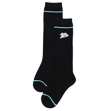 画像をギャラリービューアに読み込む, 靴下 子供 ハイソックス 女子 黒 紫 シロ ワンポイント 19-21cm 22-24cm ソックス ジュニア 子ども 綿混 かわいい 小学生 ひざ下 アナップスポーツ 長い