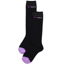 画像をギャラリービューアに読み込む, 靴下 子供 ハイソックス 女子 黒 紫 シロ ワンポイント 19-21cm 22-24cm ソックス ジュニア 子ども 綿混 かわいい 小学生 ひざ下 アナップスポーツ 長い